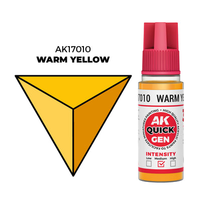 Pot de peinture AK Quick Gen AK17010 Warm Yellow - Jaune Chaud 18 ml