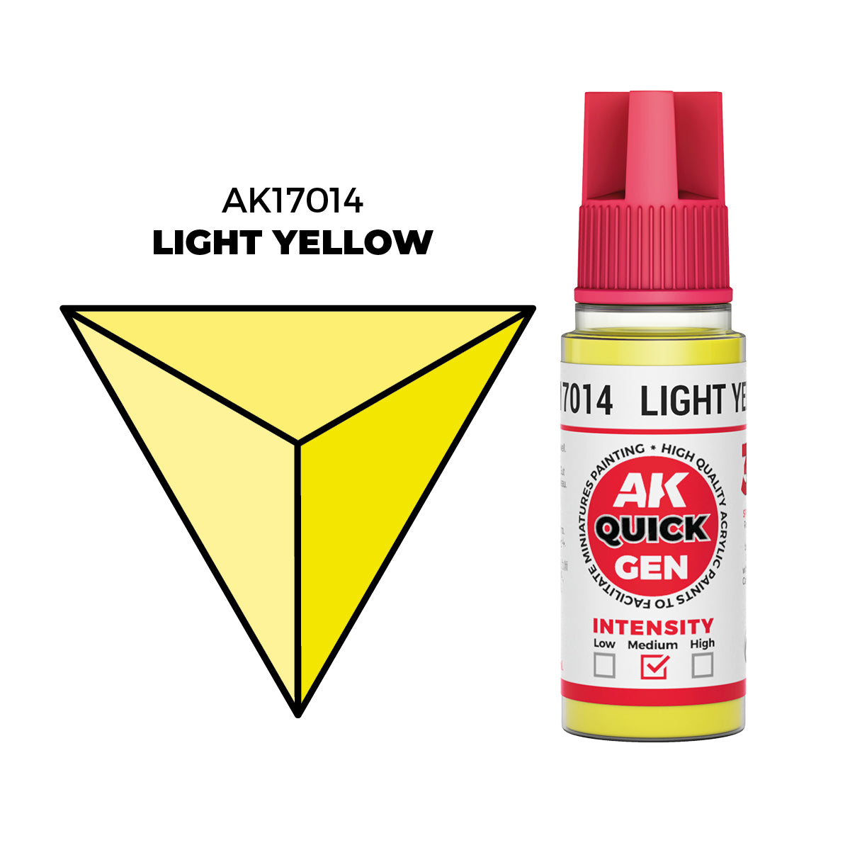 Pot de peinture AK Quick Gen AK17014 Light Yellow - Jaune Clair 18 ml