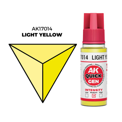 Pot de peinture AK Quick Gen AK17014 Light Yellow - Jaune Clair 18 ml