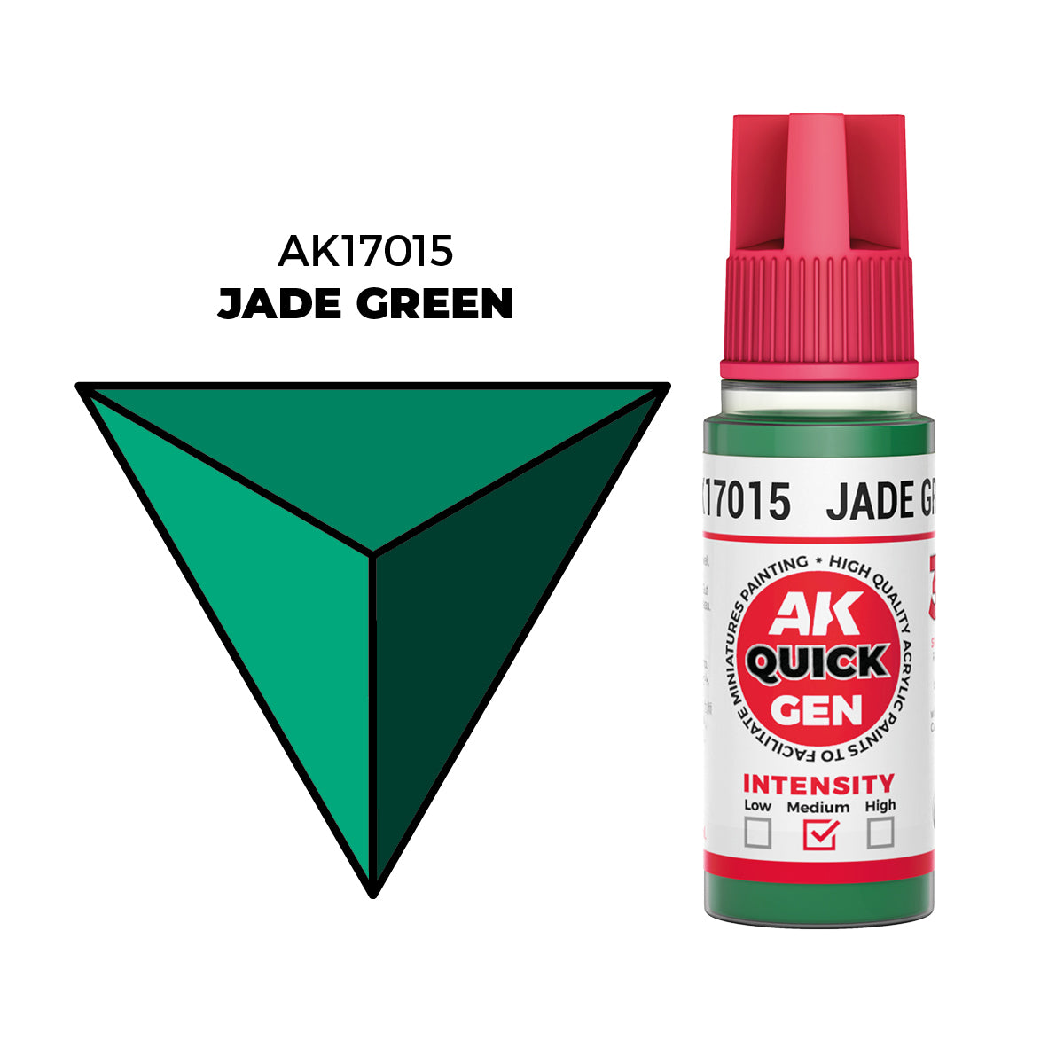 Pot de peinture AK Quick Gen AK17015 Jade Green - Vert Jade 18 ml