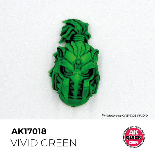 Pot de peinture AK Quick Gen AK17018 Vivid Green - Vert Vif 18 ml, détail 1