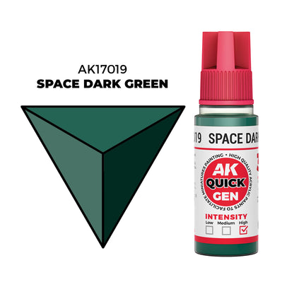 Pot de peinture AK Quick Gen AK17019 Space Dark Green - Vert Foncé Spatial 18 ml