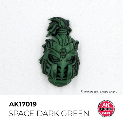 Pot de peinture AK Quick Gen AK17019 Space Dark Green - Vert Foncé Spatial 18 ml, détail 1