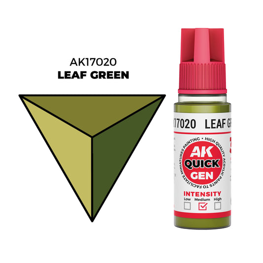 Pot de peinture AK Quick Gen AK17020 Leaf Green - Vert Feuille 18 ml