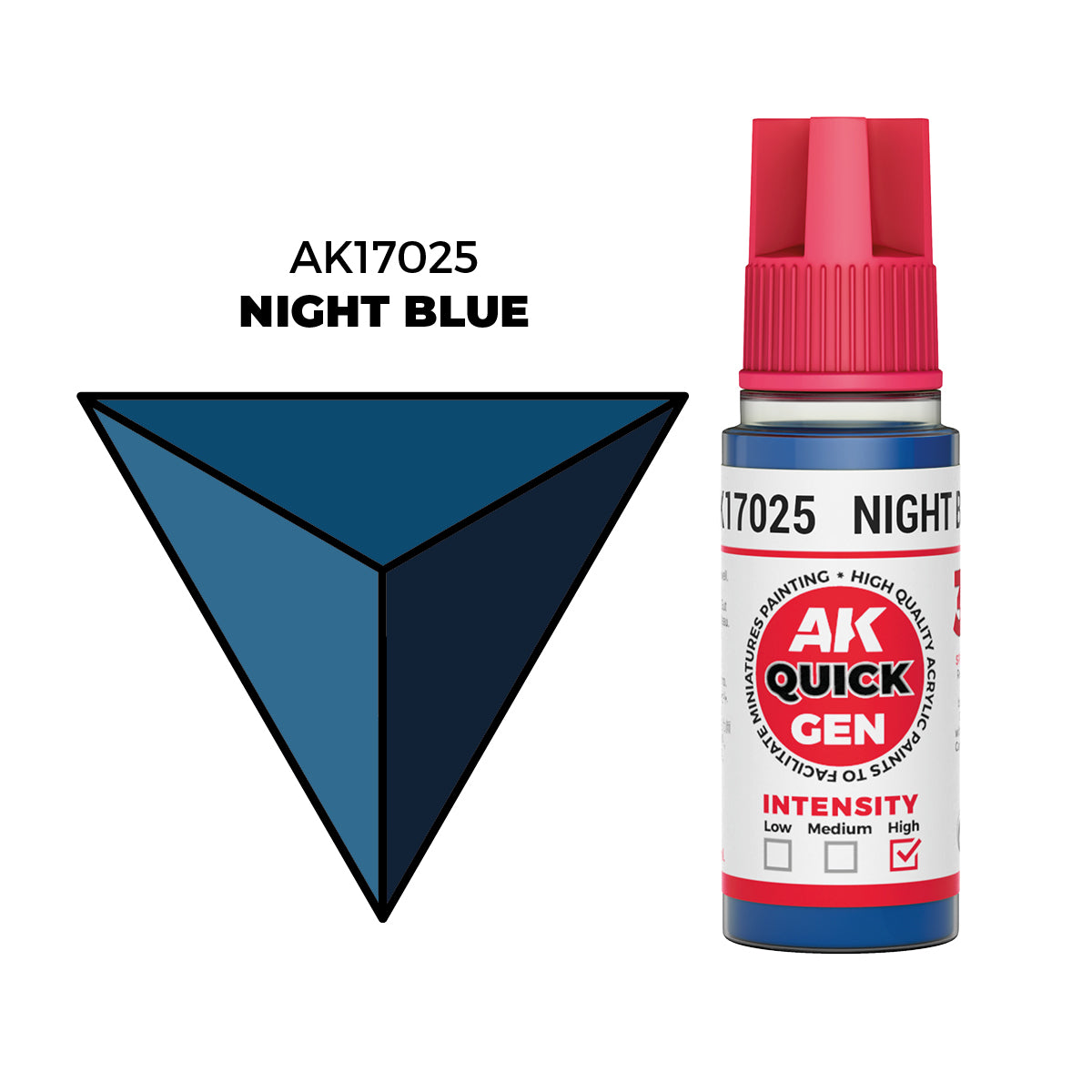 Pot de peinture AK Quick Gen AK17025 Night Blue - Bleu Nuit 18 ml