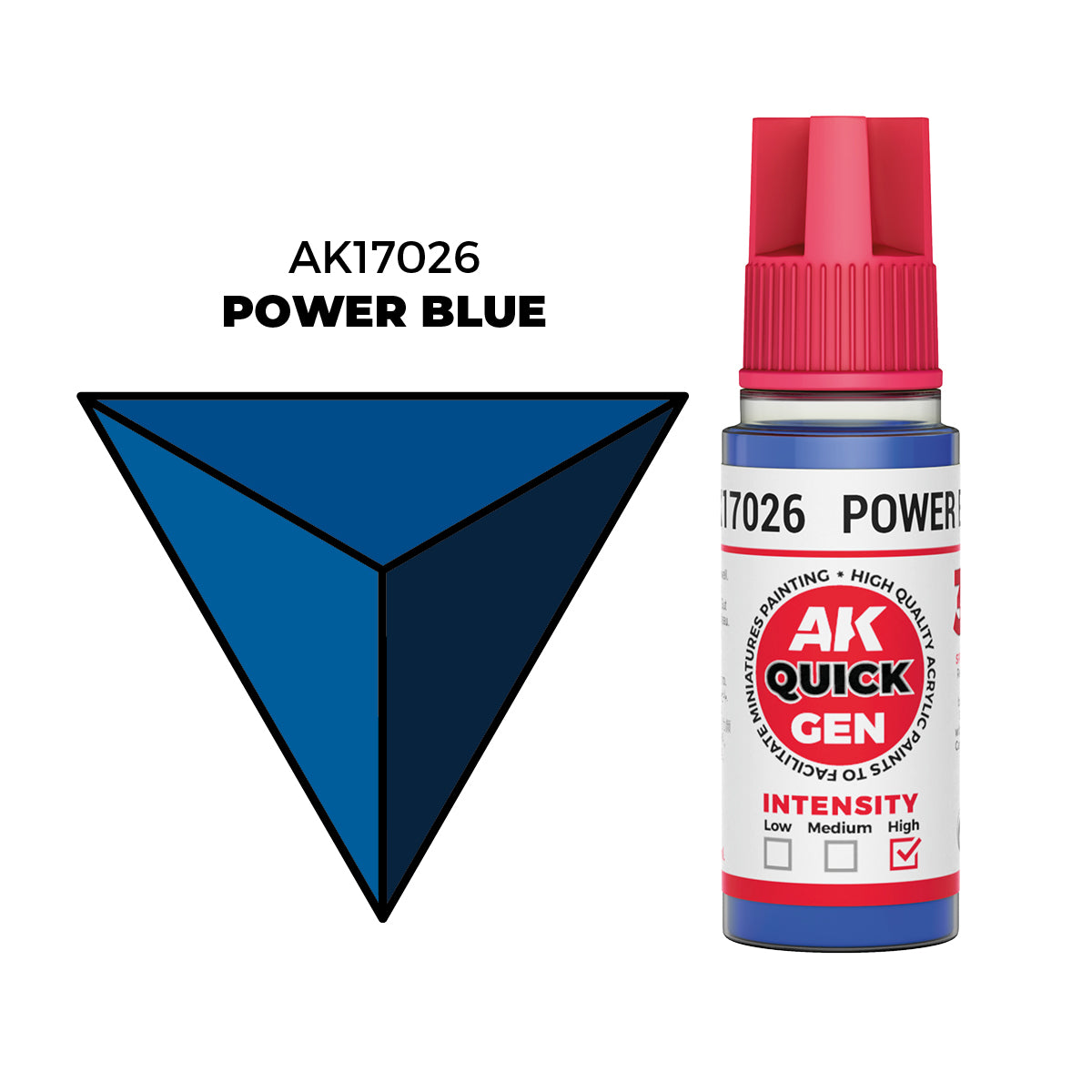 Pot de peinture AK Quick Gen AK17026 Power Blue - Bleu Puissant 18 ml