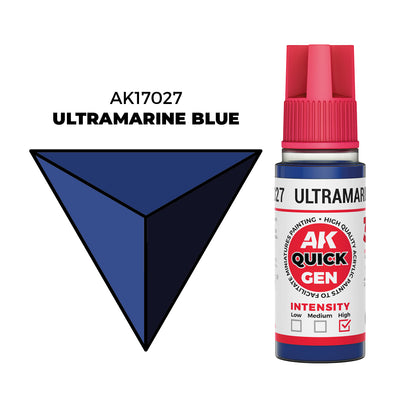 Pot de peinture AK Quick Gen AK17027 Ultramarine Blue - Bleu Outremer 18 ml