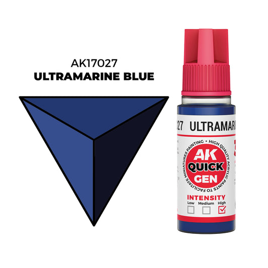 Pot de peinture AK Quick Gen AK17027 Ultramarine Blue - Bleu Outremer 18 ml