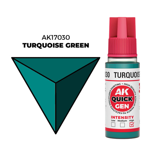 Pot de peinture AK Quick Gen AK17030 Turquoise Green - Vert Turquoise 18 ml