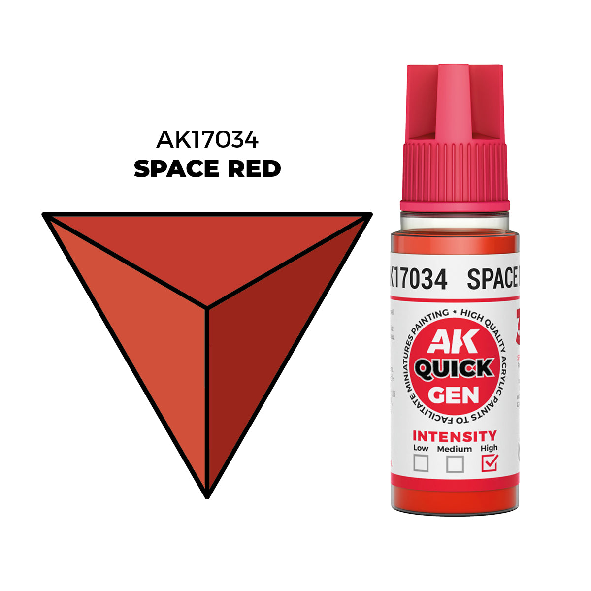 Pot de peinture AK Quick Gen AK17034 Space Red - Rouge Spatial 18 ml