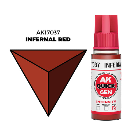 Pot de peinture AK Quick Gen AK17037 Infernal Red - Rouge Infernal 18 ml