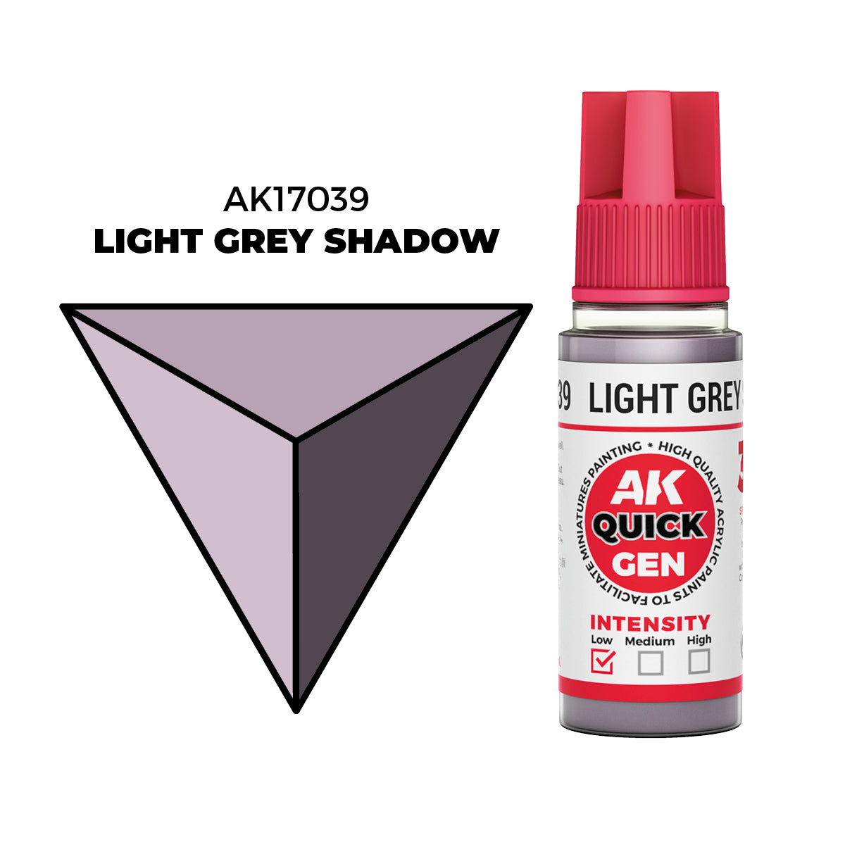 Pot de peinture AK Quick Gen AK17039 Light Grey Shadow - Ombre Gris Clair 18 ml