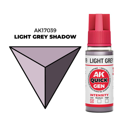 Pot de peinture AK Quick Gen AK17039 Light Grey Shadow - Ombre Gris Clair 18 ml
