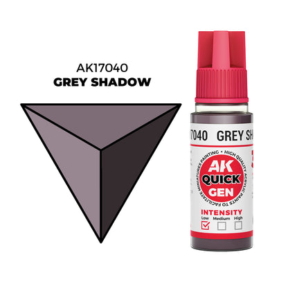 Pot de peinture AK Quick Gen AK17040 Grey Shadow - Ombre Grise 18 ml