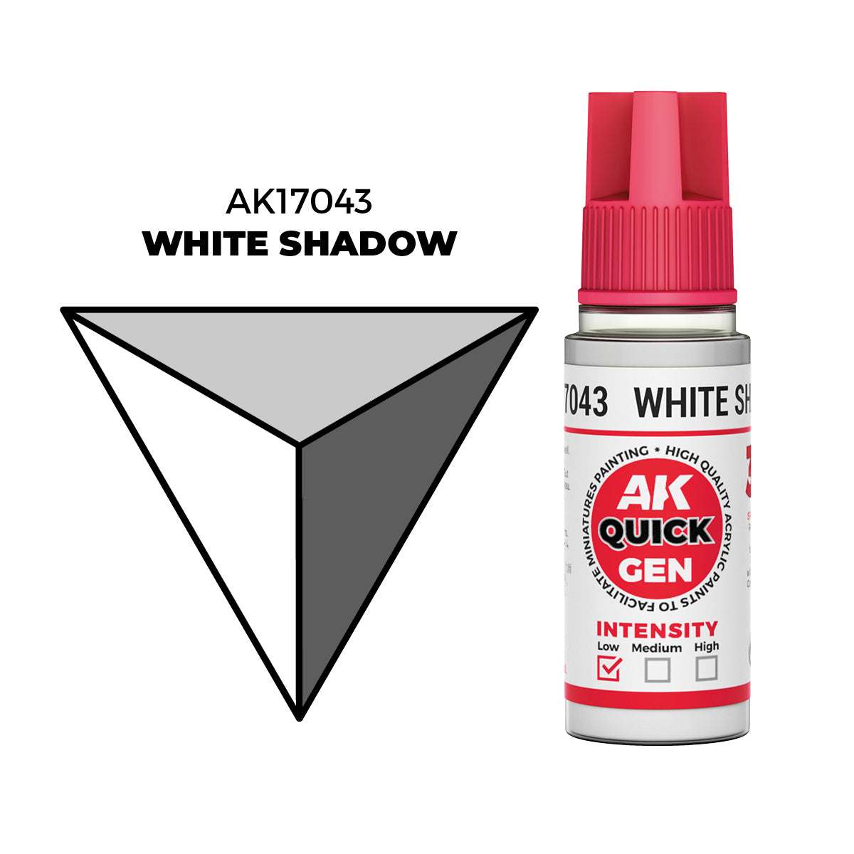 Pot de peinture AK Quick Gen AK17043 White Shadow - Ombre Blanche 18 ml