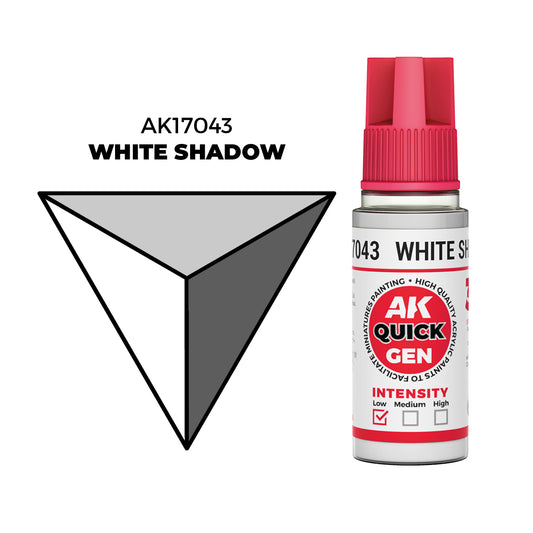 Pot de peinture AK Quick Gen AK17043 White Shadow - Ombre Blanche 18 ml
