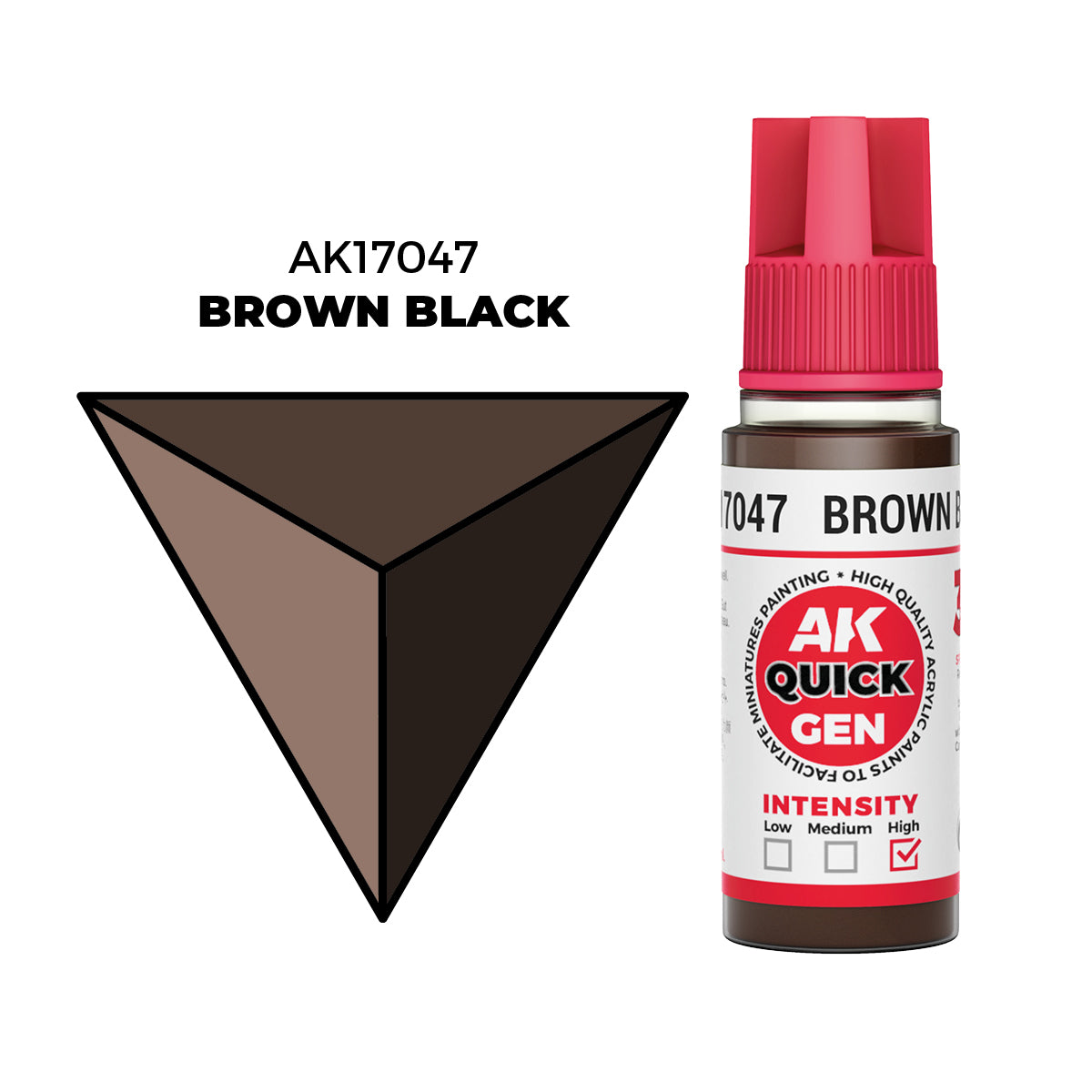 Pot de peinture AK Quick Gen AK17047 Brown Black - Noir Marron 18 ml