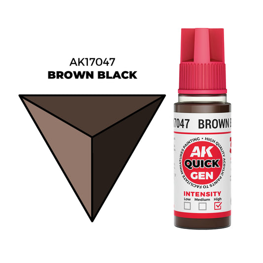 Pot de peinture AK Quick Gen AK17047 Brown Black - Noir Marron 18 ml