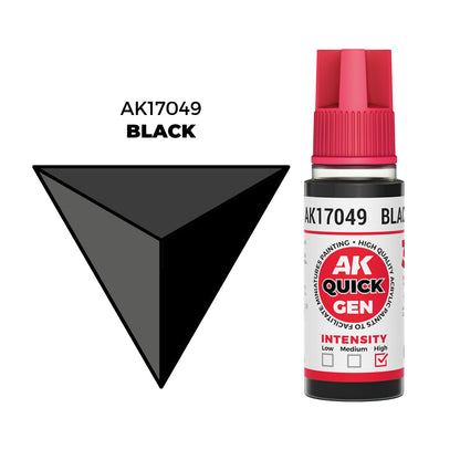 Pot de peinture AK Quick Gen AK17049 Black - Noir 18 ml