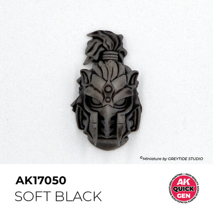 Pot de peinture AK Quick Gen AK17050 Soft Black - Noir Doux 18 ml, détail 1