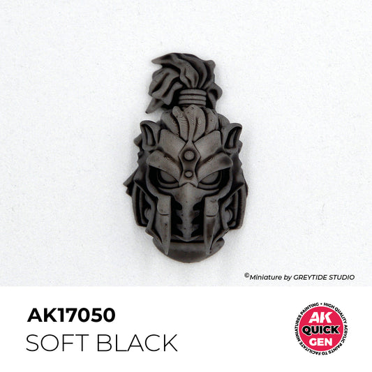 Pot de peinture AK Quick Gen AK17050 Soft Black - Noir Doux 18 ml, détail 1
