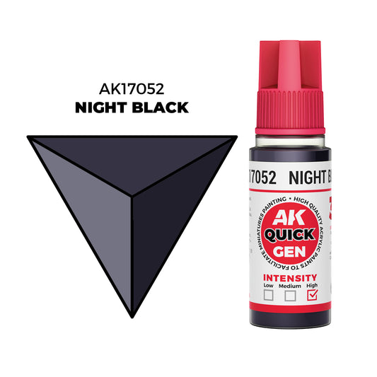 Pot de peinture AK Quick Gen AK17052 Night Black - Noir Nuit 18 ml