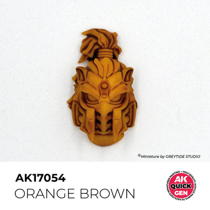 Pot de peinture AK Quick Gen AK17054 Orange Brown - Marron Orangé 18 ml, détail 1