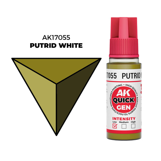 Pot de peinture AK Quick Gen AK17055 Putrid White - Blanc Putride 18 ml