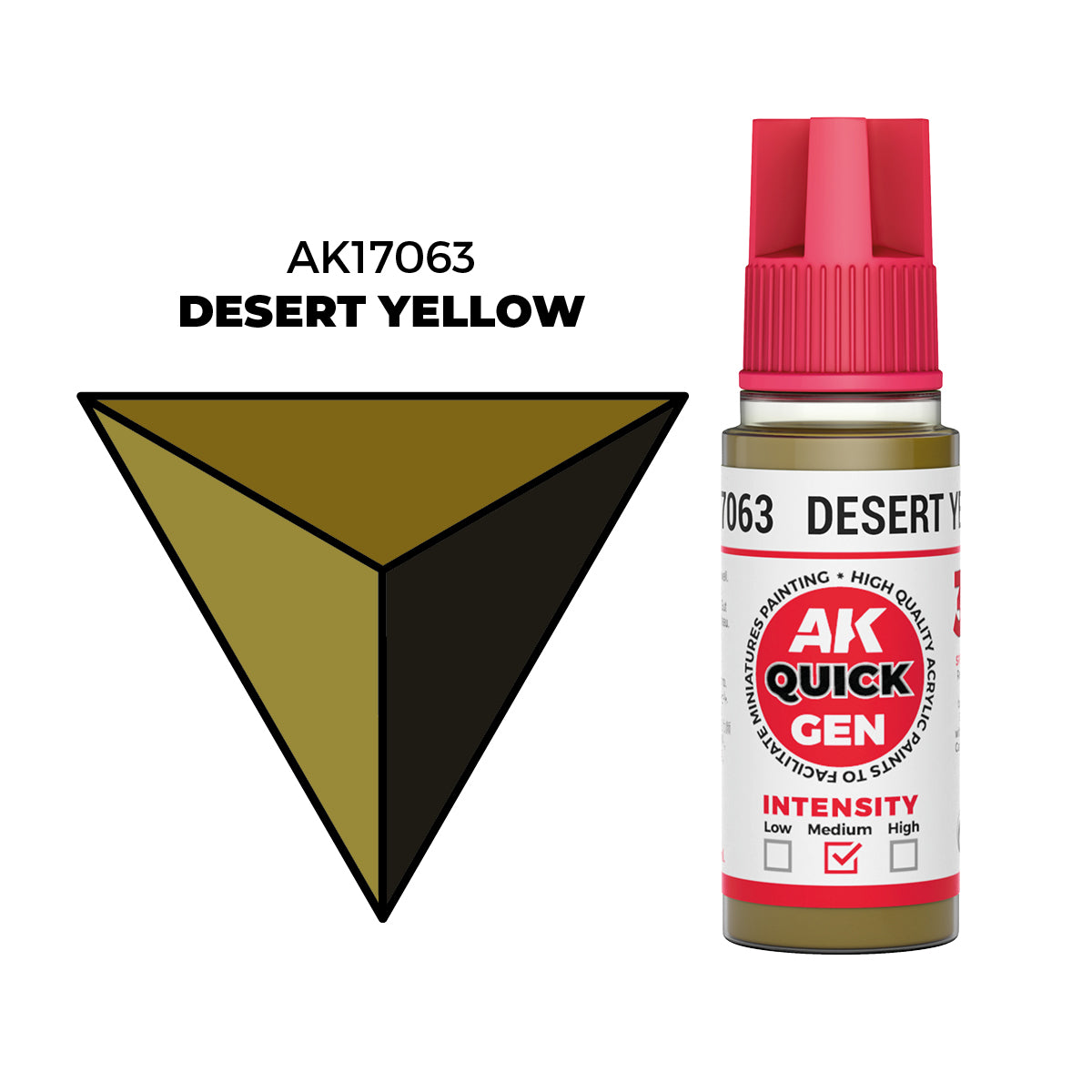 Pot de peinture AK Quick Gen AK17063 Desert Yellow - Jaune Désert 18 ml