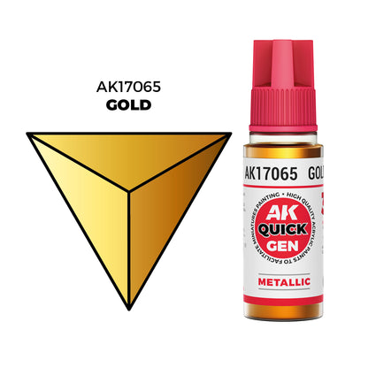 Pot de peinture AK Quick Gen AK17065 Gold - Or 18 ml