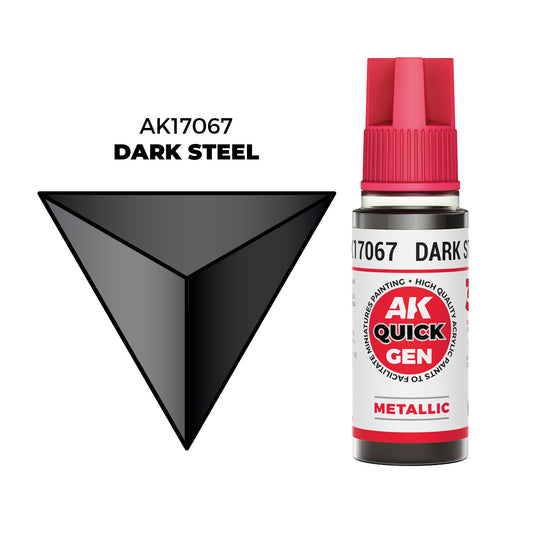 Pot de peinture AK Quick Gen AK17067 Dark Steel - Acier Foncé 18 ml