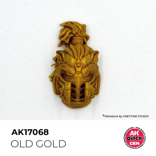 Pot de peinture AK Quick Gen AK17068 Old Gold - Vieil Or 18 ml, détail 1