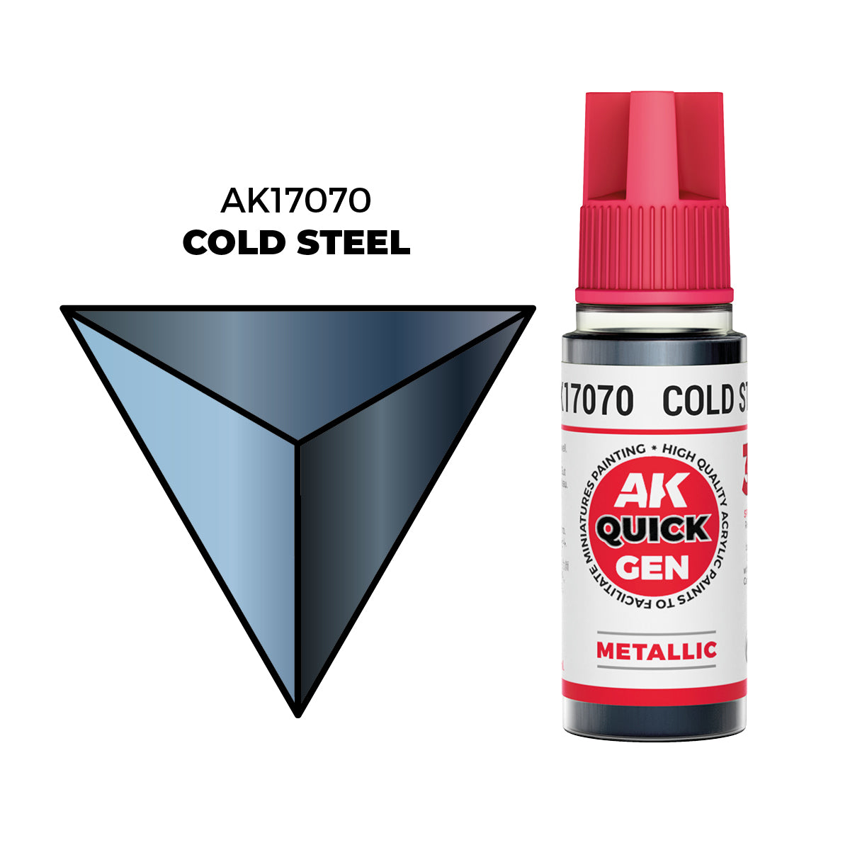 Pot de peinture AK Quick Gen AK17070 Cold Steel - Acier Froid 18 ml