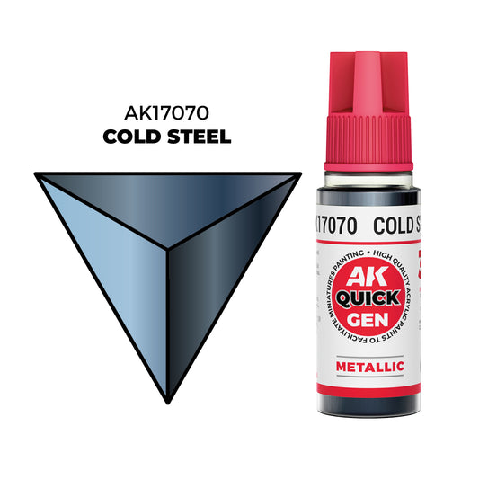 Pot de peinture AK Quick Gen AK17070 Cold Steel - Acier Froid 18 ml