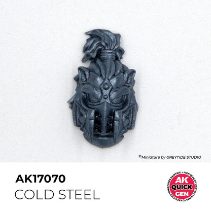Pot de peinture AK Quick Gen AK17070 Cold Steel - Acier Froid 18 ml, détail 1
