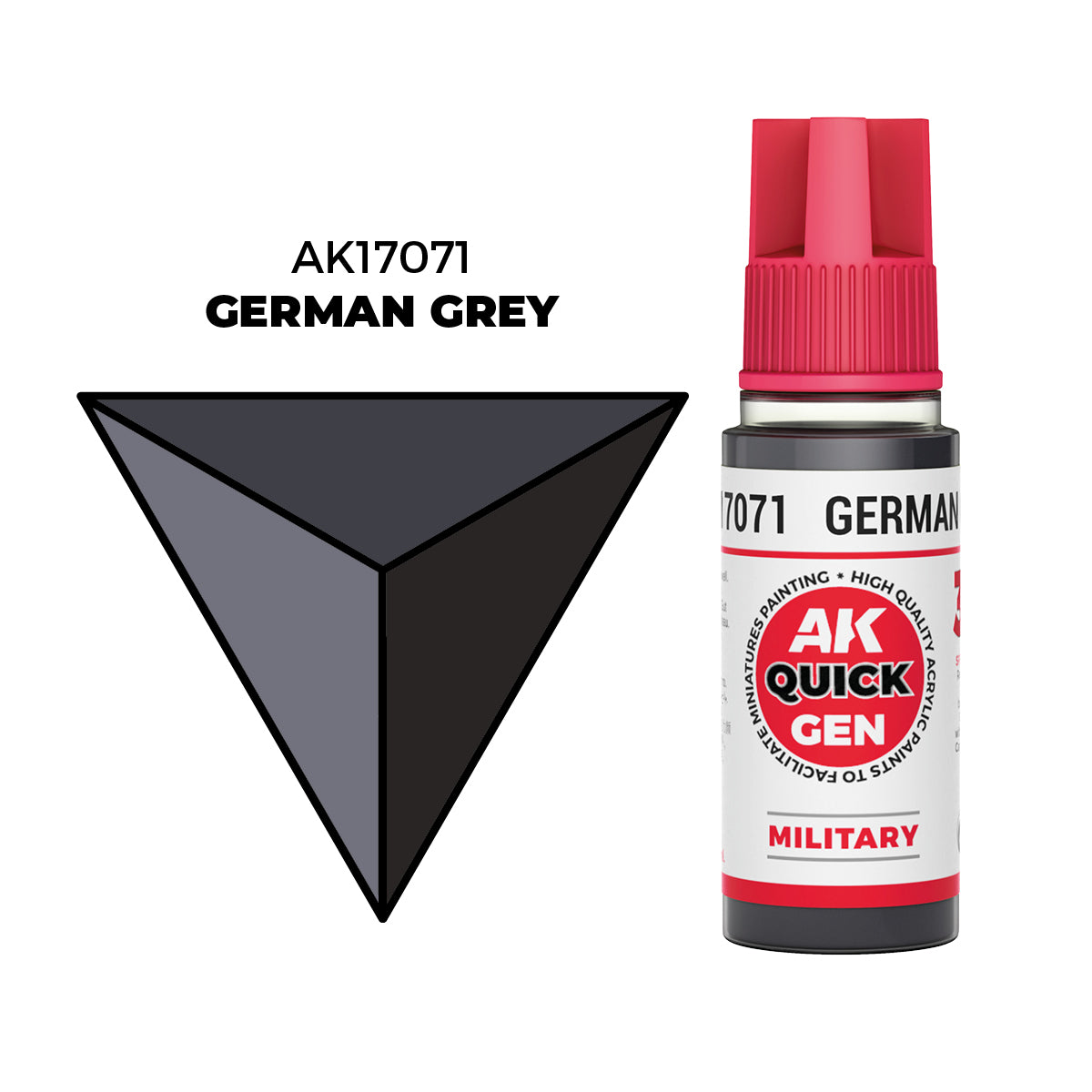 Pot de peinture AK Quick Gen AK17071 German Grey - Gris Allemand 18 ml