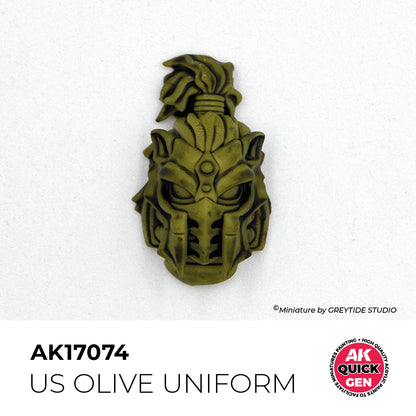 Pot de peinture AK Quick Gen AK17074 Us Olive Uniform - Uniforme Olive US 18 ml, détail 1