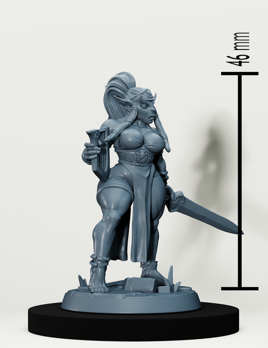 Gobeline barbare avec harpe