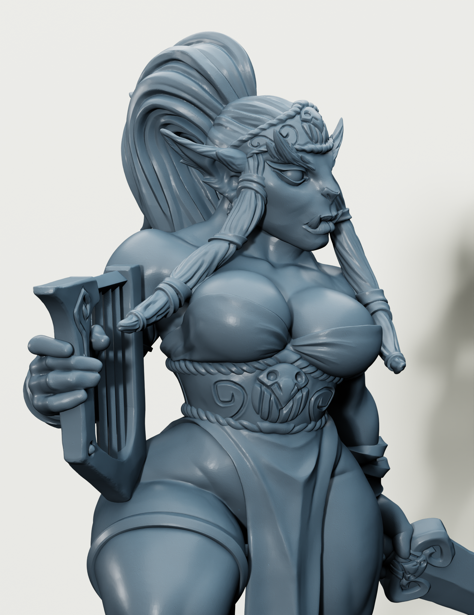 Gobeline barbare avec harpe