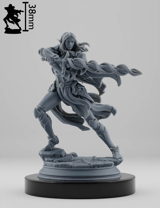 Elfe magicienne avec épée
