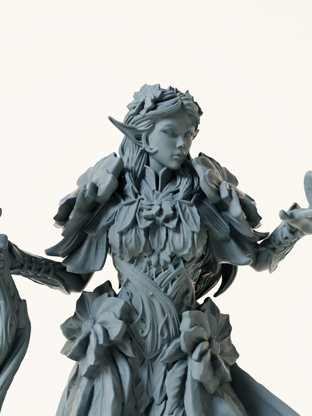Figurine Elfe Volant Suspendu - Résine Et Cuir - Fantasy - Fait Main