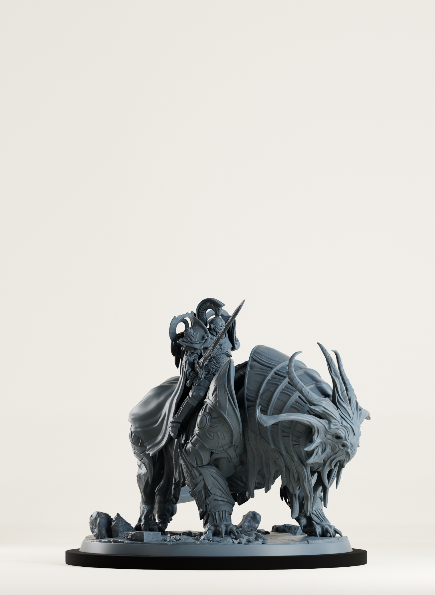Paladin céleste sur bête de guerre