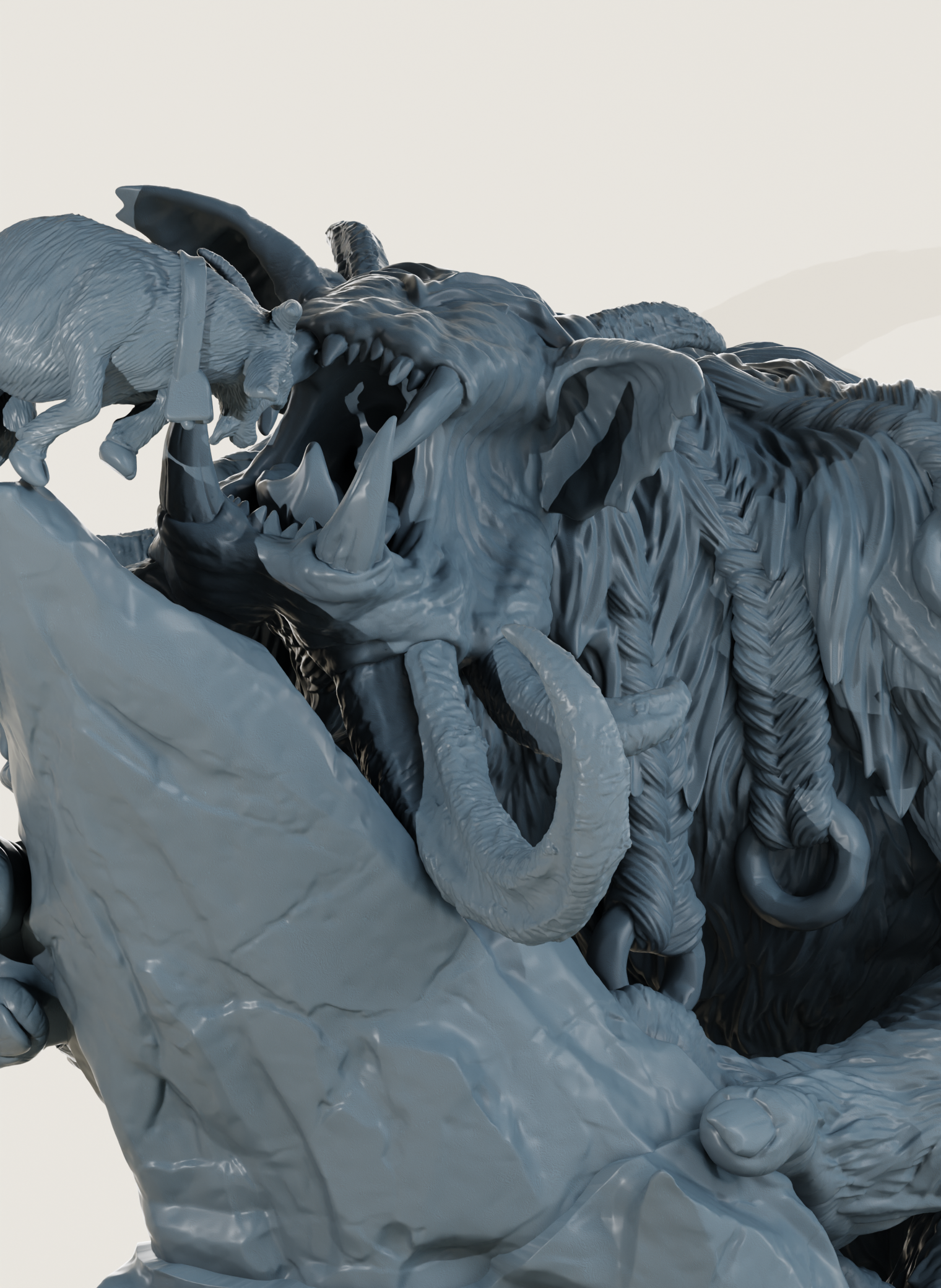 Monstre géant cornu de givre