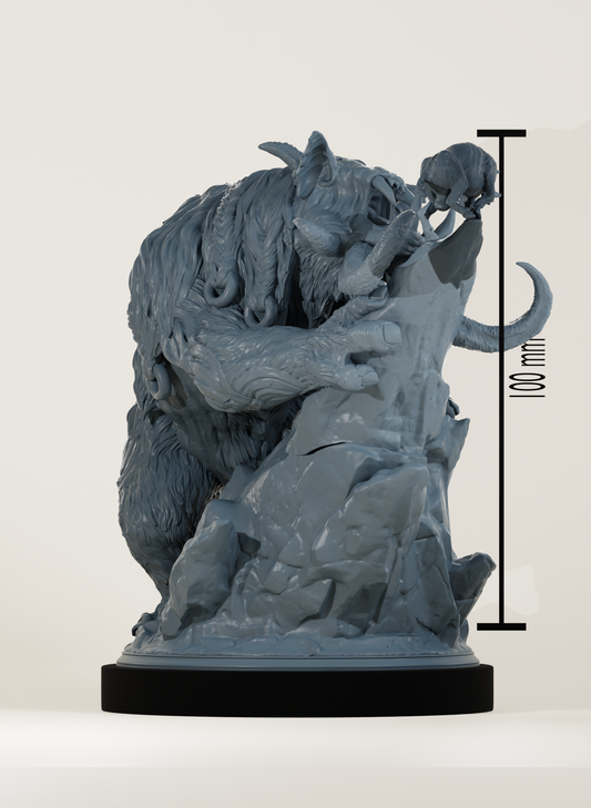 Monstre géant cornu de givre