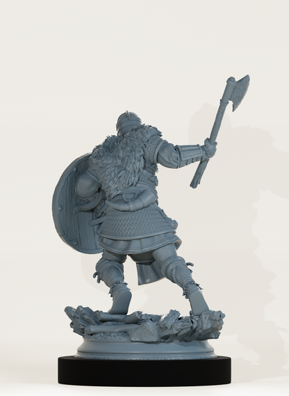 Guerrier avec hache et bouclier