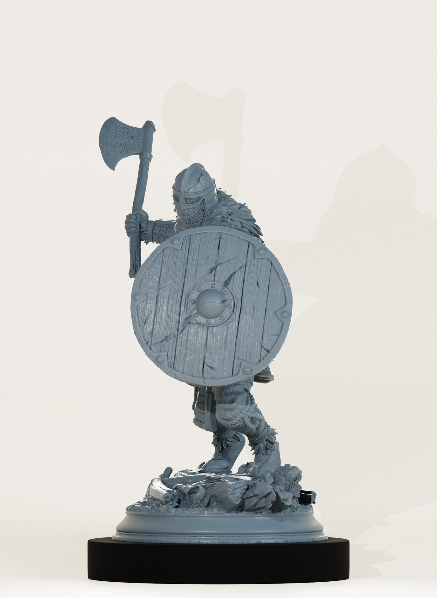 Guerrier avec hache et bouclier