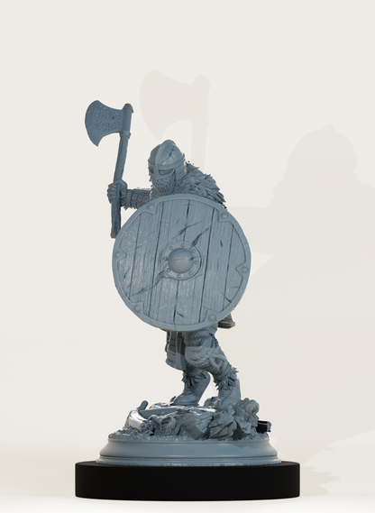 Guerrier avec hache et bouclier