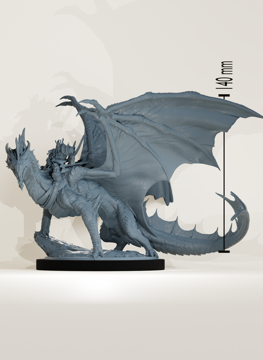 Orc sur dragon d'argent