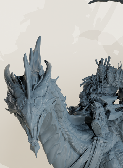 Orc sur dragon d'argent