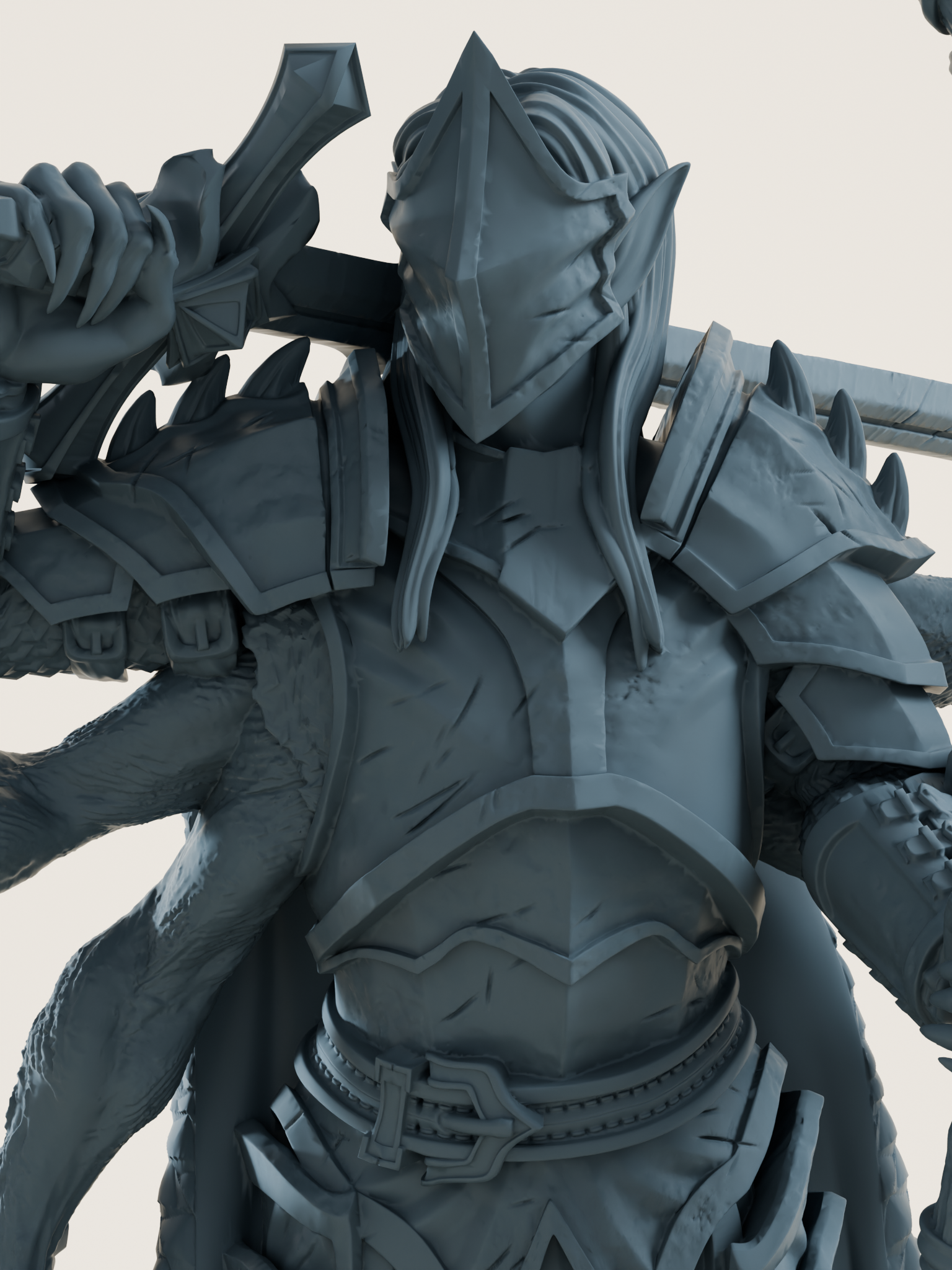 Chevalier multidimensionnel en armure